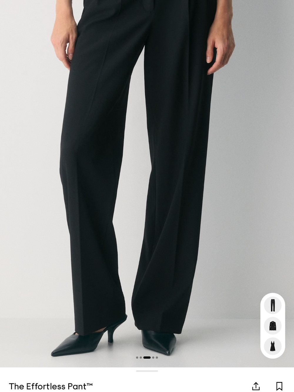 Aritzia Black Wide-Leg Effortless Pants